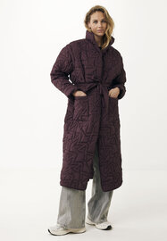 Mexx Logo quilted long coat I Dark Red