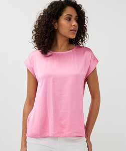 ESQUALO Blouse R-neck satin look Rose