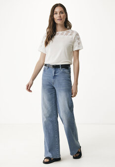 Mexx Lace insert t-shirt Off White