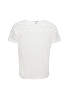 Mexx Lace insert t-shirt Off White