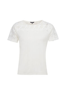 Mexx Lace insert t-shirt Off White
