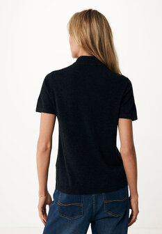 Mexx Short sleeve pullover with turtle neck Black