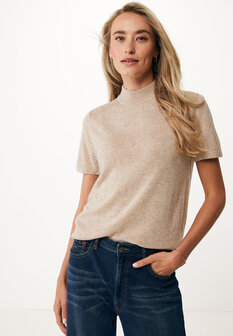 Mexx Short sleeve pullover with turtle neck Dusty Blue
