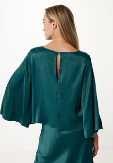 Mexx-satin blouse with sleeve split
