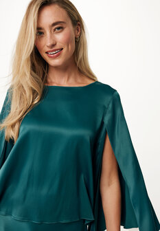 Mexx-satin blouse with sleeve split