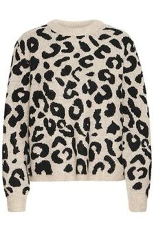 B-Young Trui leopard beige/zwart