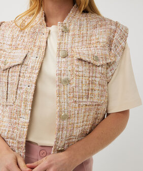ESQUALO gilet tweed sand