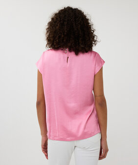 ESQUALO Blouse R-neck satin look Rose