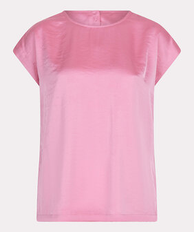 ESQUALO Blouse R-neck satin look Rose