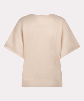 ESQUALO Sweater batwing pointelle lurex Ivory