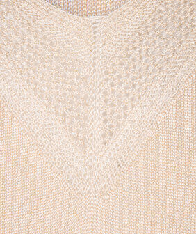 ESQUALO Sweater batwing pointelle lurex Ivory