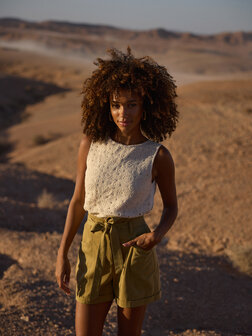 Mexx Crochet sleeveless top/Cream