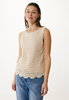 Mexx Crochet sleeveless top/Cream