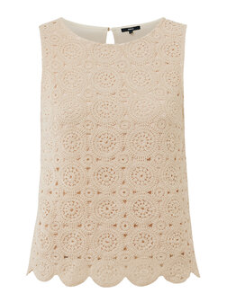 Mexx Crochet sleeveless top/Cream