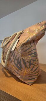 Strandtas oud roos met goud