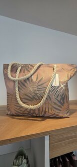Strandtas oud roos met goud