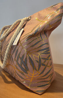 Strandtas oud roos met goud