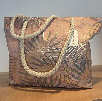 Strandtas oud roos met goud