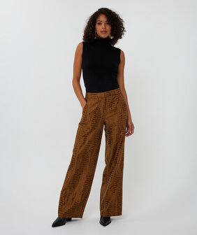 Esqualo Trousers animal jacquard - Olive