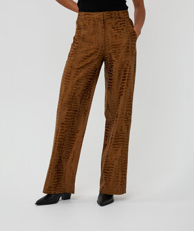 Esqualo Trousers animal jacquard - Olive