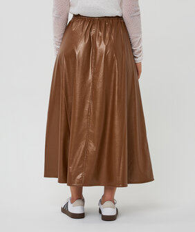 ESQUALO Skirt long Metallic PU - Bronze Metalli
