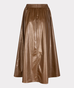 ESQUALO Skirt long Metallic PU - Bronze Metalli