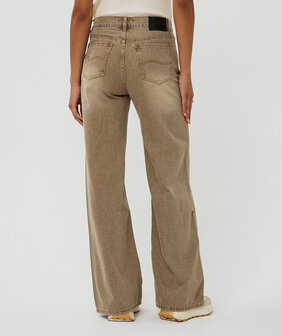 Esqualo Trousers wide leg garment dye - Light Caramel