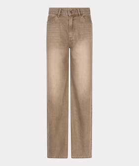 Esqualo Trousers wide leg garment dye - Light Caramel