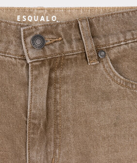 Esqualo Trousers wide leg garment dye - Light Caramel