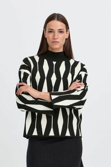 B-Young BYOTARI JACQUARD JUMPER - METEORITE - Black