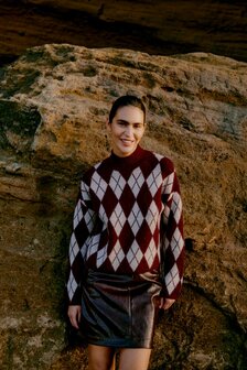 B-Young BYNAFTA ARGYLE JUMPER - PORT ROYALE
