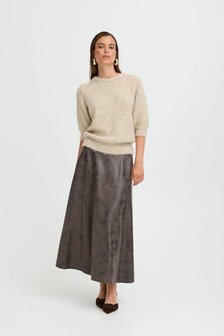 B-Young BYDIMION SKIRT - Brown Vegan Leather Mix