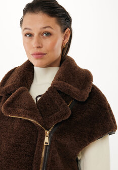 Mexx Teddy waistcoat - Dark Brown