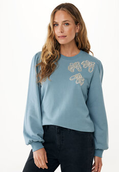 Mexx Flower sweater I Smoke Blue