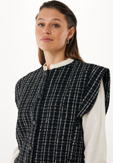 Mexx Sequins tweed waistcoat - Black