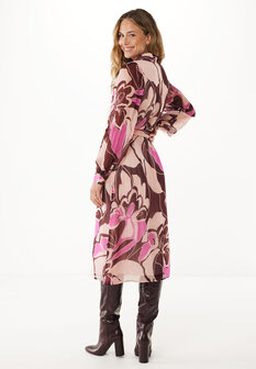 Mexx Jurk met print van roze en bruine tinten 
