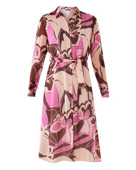 Mexx Jurk met print van roze en bruine tinten 