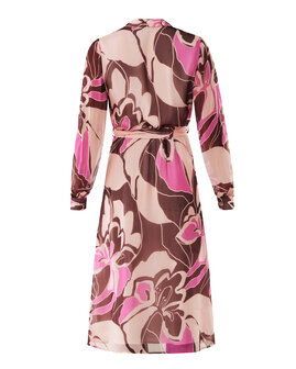 Mexx Jurk met print van roze en bruine tinten 