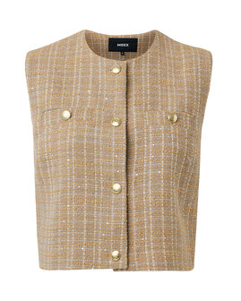Mexx Gilet Sleeveless Tweed Taupe