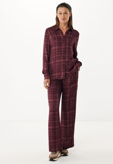 Mexx Satin printed check blouse