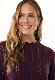 Mexx Ajour knitted cardigan I Dark Red