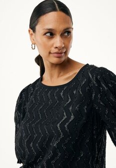 Mexx Glitter pattern organza blouse I Black