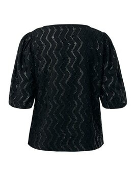 Mexx Glitter pattern organza blouse I Black