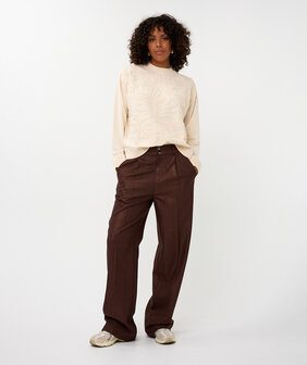 Esqualo Trousers shiny twill - Chocolate
