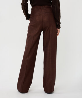 Esqualo Trousers shiny twill - Chocolate