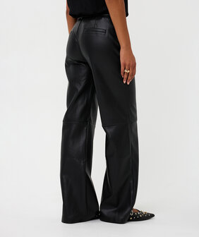 Esqualo Trousers wide leg PU -Black