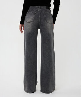 Esqualo Trousers jeans wide leg I Grey