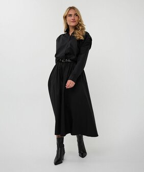 ESQUALO Skirt long poplin pockets poplin I Black