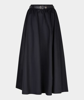 ESQUALO Skirt long poplin pockets poplin I Black