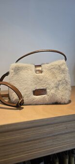 CT Leo Handtasje beige imitatiebont afgewerkt met bruin leder